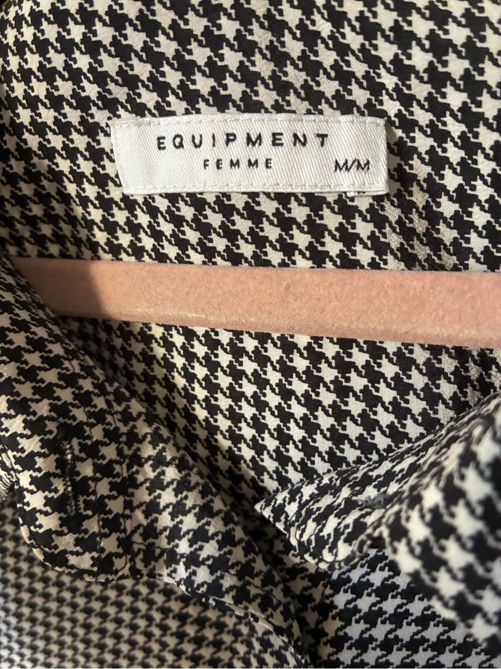Equipment 100% silk Houndstooth blouse